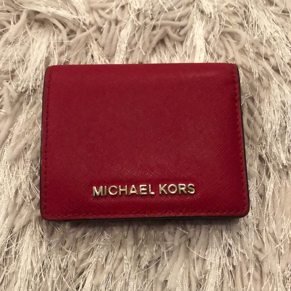 Red Michael Kors Mini Wallet